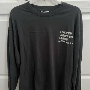Zara Black Long Sleeve Tee with Graphic
